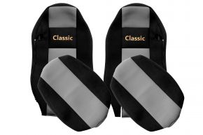 Huse de scaune pe măsură CLASSIC pentru MAN TGX (01.2007-03.2020) - scaune obișnuite (nu ISRI) - gri