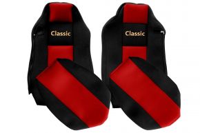 Huse de scaune pe măsură CLASSIC pentru MAN TGX (01.2007-03.2020) - scaun șofer ISRI - roșii