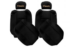Huse de scaune pe măsură CLASSIC pentru RENAULT T (01.2014-04.2021) - tetiere reglabile - negre