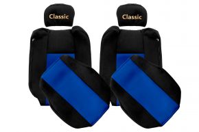 Huse de scaune pe măsură CLASSIC pentru RENAULT T (01.2014-04.2021) - tetiere reglabile - albastre