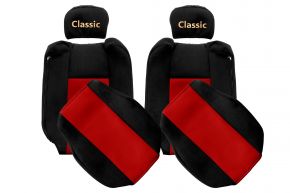 Huse de scaune pe măsură CLASSIC pentru RENAULT T (01.2014-04.2021) - tetiere reglabile - roșii