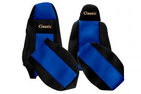 Huse de scaune pe măsură CLASSIC pentru SCANIA G (01.2013-12.2016) - scaun șofer cu microfon - albastre