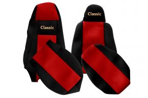 Huse de scaune pe măsură CLASSIC pentru SCANIA G (01.2013-12.2016) - scaun șofer cu microfon - roșii