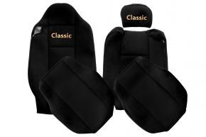 Huse de scaune pe măsură CLASSIC pentru RENAULT T (01.2014-04.2021) - scaun pasager fără cotiere - negre
