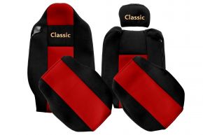 Huse de scaune pe măsură CLASSIC pentru RENAULT T (01.2014-04.2021) - scaun pasager fără cotiere - roșii