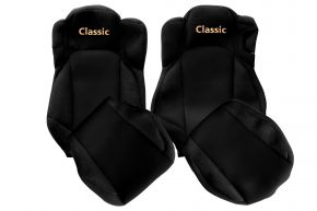 Huse de scaune pe măsură CLASSIC pentru MERCEDES ACTROS MP 4 (01.2011-12.2018) - scaun pasager rabatabil - negre