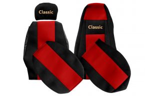 Huse de scaune pe măsură CLASSIC pentru SCANIA R NEXTGEN (din 01.2017) - tetieră pasager reglabilă - roșii