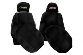 Huse de scaune pe măsură CLASSIC pentru SCANIA G (01.2013-12.2016) - tetiere diferite - negre