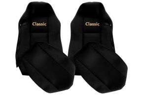 Huse de scaune pe măsură CLASSIC pentru MAN TGX (01.2007-03.2020) - scaune ISRI identice - negre