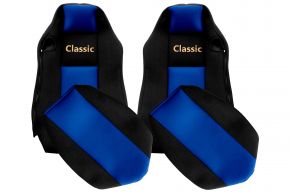 Huse de scaune pe măsură CLASSIC pentru MAN TGX (01.2007-03.2020) - scaune ISRI identice - albastre