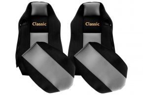 Huse de scaune pe măsură CLASSIC pentru MAN TGX (01.2007-03.2020) - scaune ISRI identice - gri