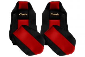 Huse de scaune pe măsură CLASSIC pentru MAN TGX (01.2007-03.2020) - scaune ISRI identice - roșii