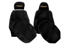 Huse de scaune pe măsură CLASSIC pentru SCANIA G NEXTGEN (din 01.2017) - scaun pasager rabatabil - negre