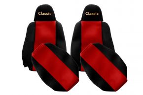Huse de scaune pe măsură CLASSIC pentru SCANIA G NEXTGEN (din 01.2017) - tetiere înguste - roșii