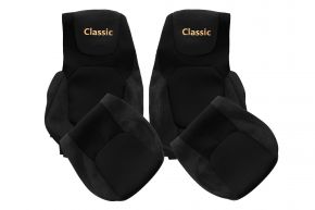 Huse de scaune pe măsură CLASSIC pentru DAF XG+ (din 10.2021) - scaune identice - negre