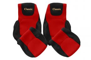 Huse de scaune pe măsură CLASSIC pentru DAF XG+ (din 10.2021) - scaune identice - roșii