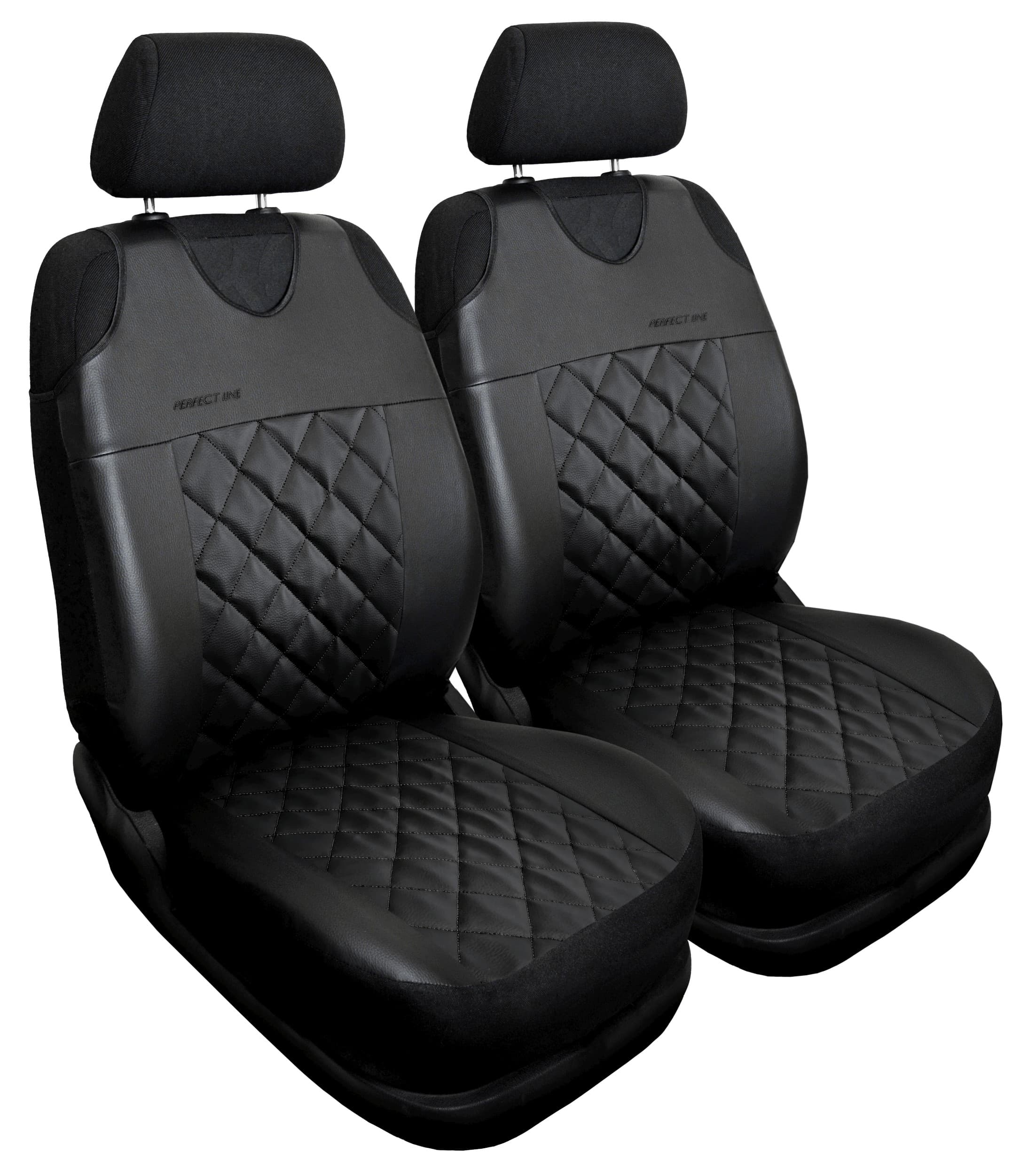 Set huse scaun Perfect Line+ negre pe scaunele din față