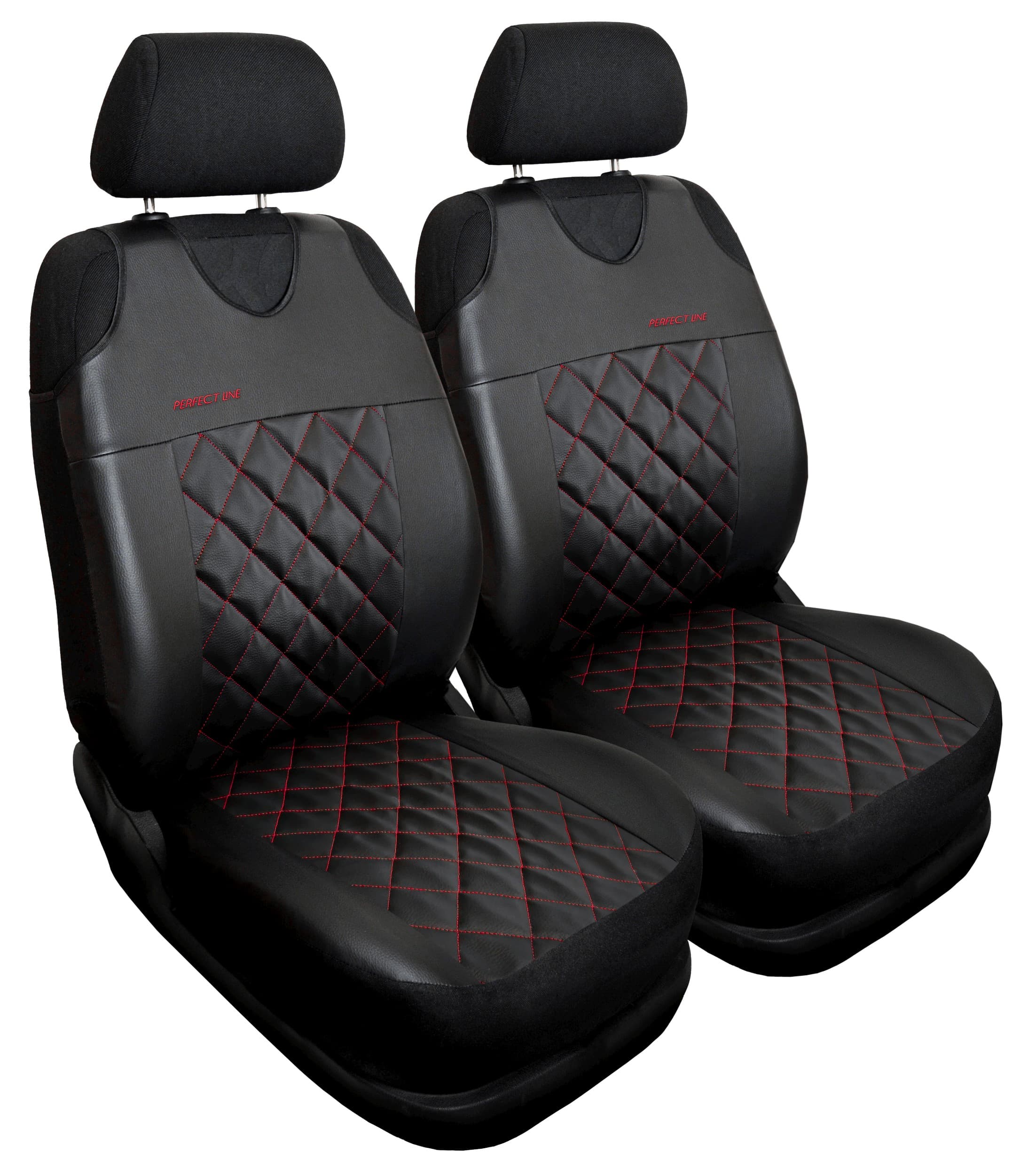 Set huse scaun Perfect Line+ roșii pe scaunele din față