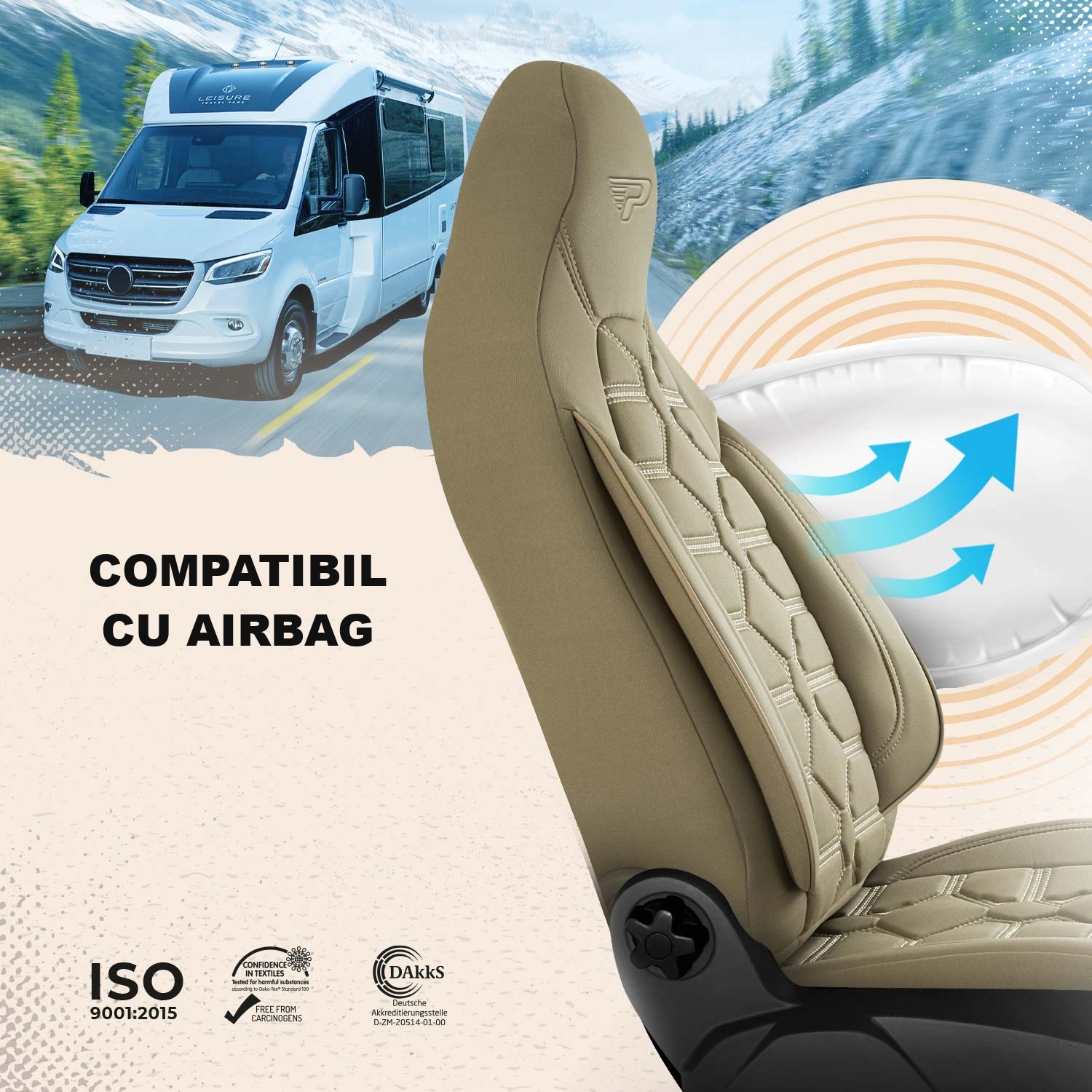 Huse Boston compatibile cu scaune cu airbaguri laterale