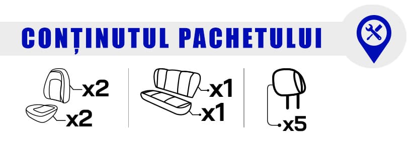 Conținutul pachetului huselor auto Brusel