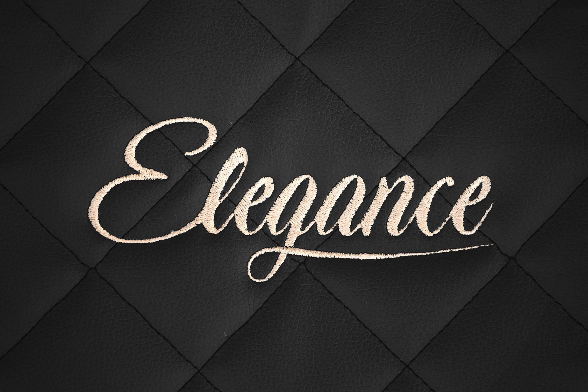 Detaliu al broderiei Elegance: Negru